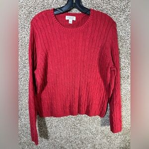 St. John's Bay Classic Red Cable Knit Sweater